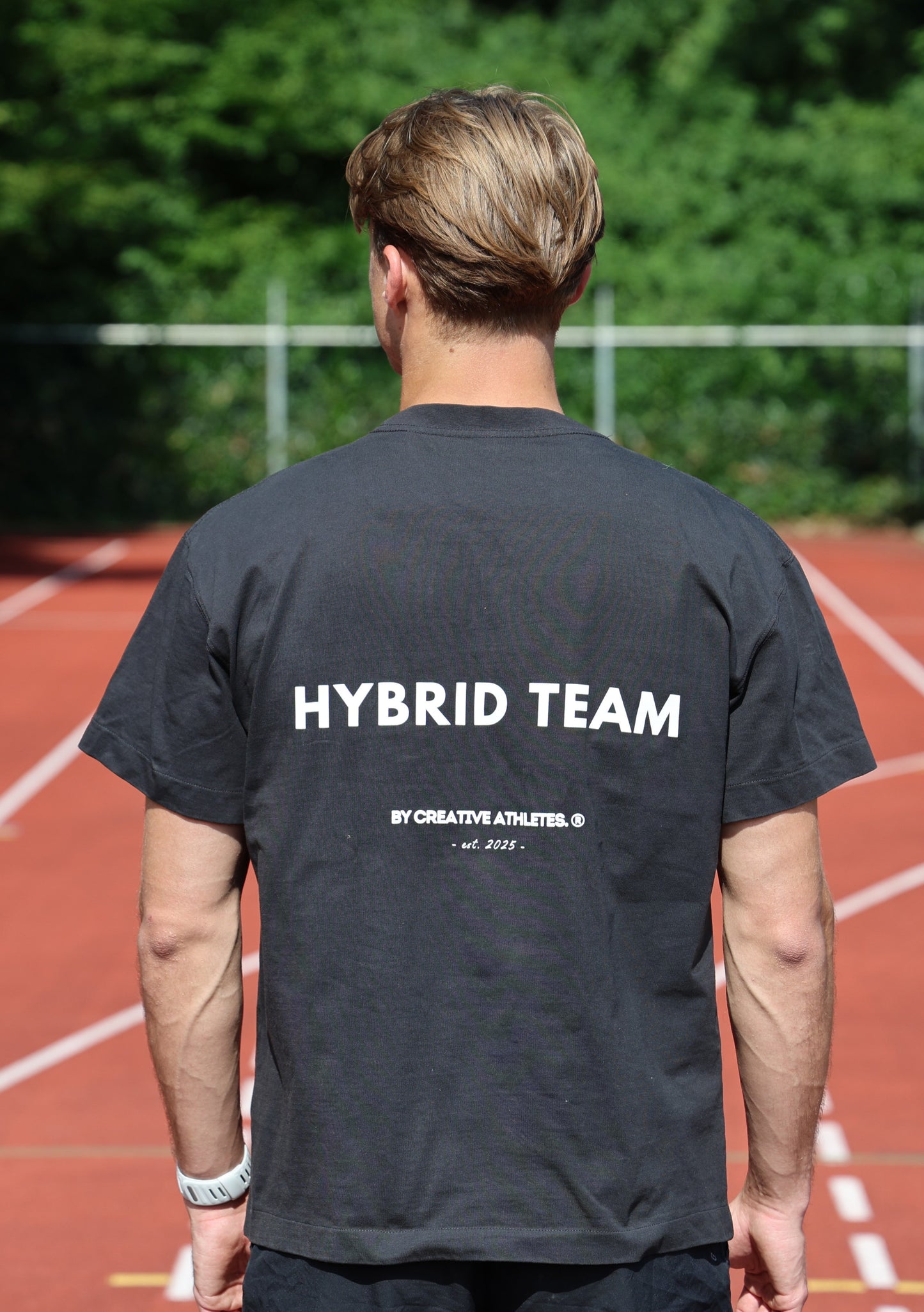 Oversized HYBRID TEAM T-Shirt Deep black